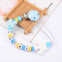 Load image into Gallery viewer, Food Grade Safe Silicone Baby Pacifier Chain/Clip Cute Crown Pacifier Clips Nipple Holder for Baby Personalized Name Pacifier