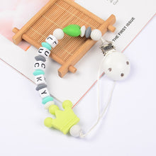 Load image into Gallery viewer, Food Grade Safe Silicone Baby Pacifier Chain/Clip Cute Crown Pacifier Clips Nipple Holder for Baby Personalized Name Pacifier