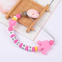 Load image into Gallery viewer, Food Grade Safe Silicone Baby Pacifier Chain/Clip Cute Crown Pacifier Clips Nipple Holder for Baby Personalized Name Pacifier