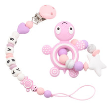 Load image into Gallery viewer, DIY NEW Personalized Name Handmade Pacifier Clips Holder Chain Teething Silicone Pacifier Chains Holder Baby Teether Dummy Clips
