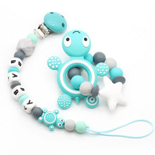 Load image into Gallery viewer, DIY NEW Personalized Name Handmade Pacifier Clips Holder Chain Teething Silicone Pacifier Chains Holder Baby Teether Dummy Clips
