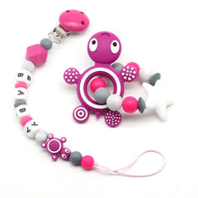 Load image into Gallery viewer, DIY NEW Personalized Name Handmade Pacifier Clips Holder Chain Teething Silicone Pacifier Chains Holder Baby Teether Dummy Clips
