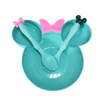 Load image into Gallery viewer, Wheat Straw Baby Dinner Bowl children cartoon tableware set kid dinner plate baby training Bowl spoon fork for dropping opp pack
