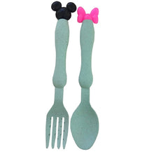 Load image into Gallery viewer, Wheat Straw Baby Dinner Bowl children cartoon tableware set kid dinner plate baby training Bowl spoon fork for dropping opp pack
