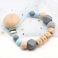 Load image into Gallery viewer, Personalized Name Handmade Silicone Pacifier Chains Safe Teething Chain Baby Teether Eco-friendly Pacifier Clips Holder Chain
