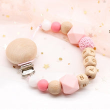 Load image into Gallery viewer, Personalized Name Handmade Silicone Pacifier Chains Safe Teething Chain Baby Teether Eco-friendly Pacifier Clips Holder Chain
