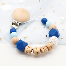 Load image into Gallery viewer, Personalized Name Handmade Silicone Pacifier Chains Safe Teething Chain Baby Teether Eco-friendly Pacifier Clips Holder Chain
