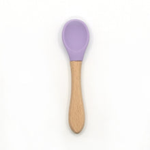 Load image into Gallery viewer, 22colors!!1set Silicone Baby Feeding Bowl Set Baby Learning Dishes Suction Bowl Set Wood Spoon Non-Slip
