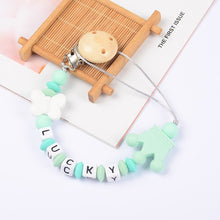 Load image into Gallery viewer, Food Grade Safe Silicone Baby Pacifier Chain/Clip Cute Crown Pacifier Clips Nipple Holder for Baby Personalized Name Pacifier
