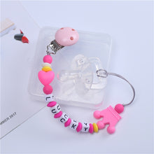 Load image into Gallery viewer, Food Grade Safe Silicone Baby Pacifier Chain/Clip Cute Crown Pacifier Clips Nipple Holder for Baby Personalized Name Pacifier
