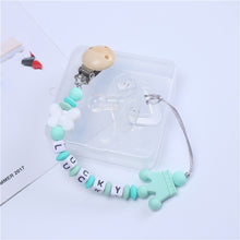 Load image into Gallery viewer, Food Grade Safe Silicone Baby Pacifier Chain/Clip Cute Crown Pacifier Clips Nipple Holder for Baby Personalized Name Pacifier
