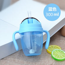 Load image into Gallery viewer, Wide mouth plastic bottle infant learning drink cup children PP water cup with straw training cup
